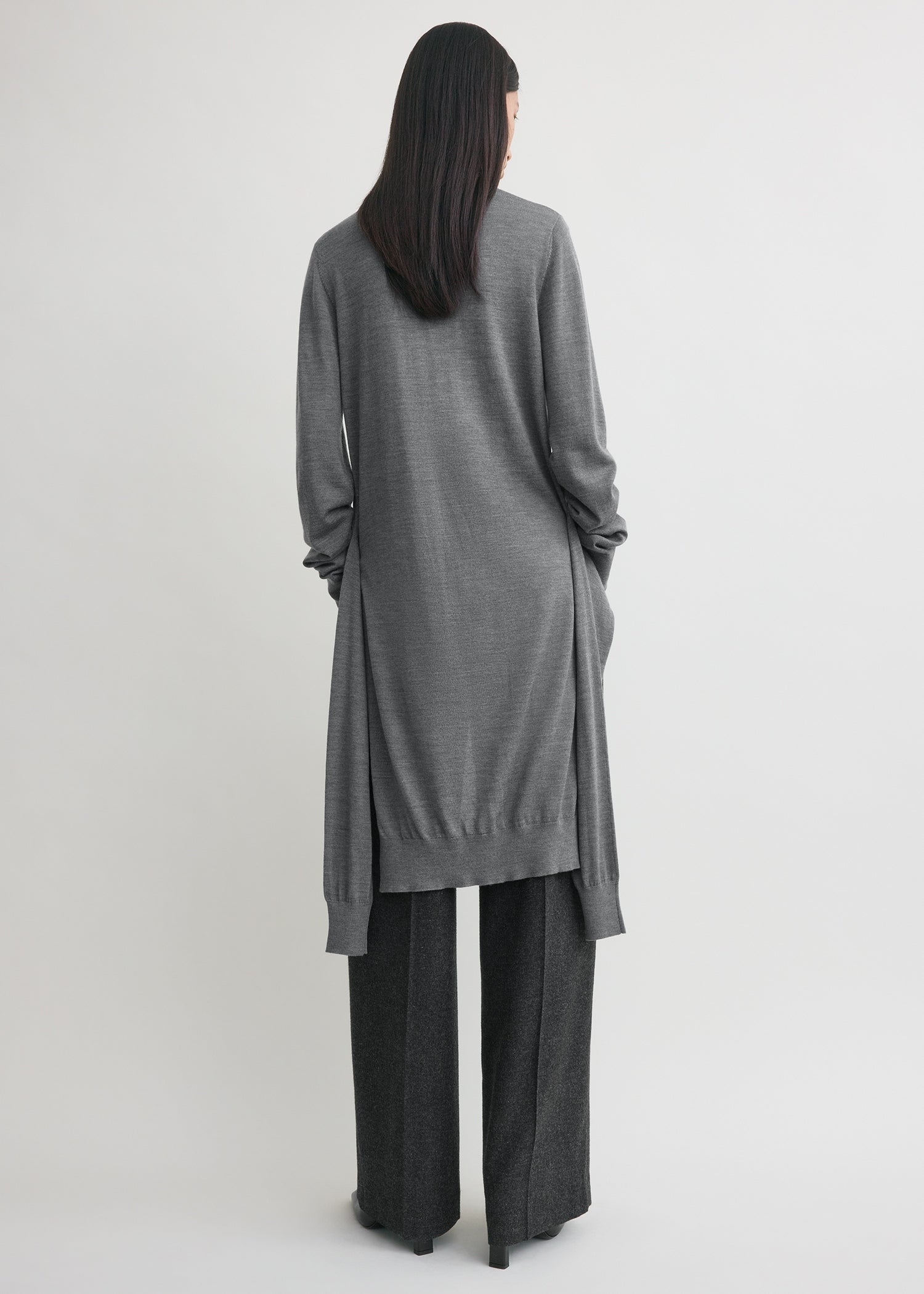 Double-sleeve turtleneck mid grey