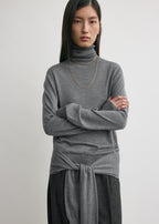 Double-sleeve turtleneck mid grey