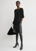 Longline tee knit black