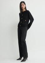 Hammered button cardigan black