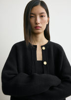 Hammered button cardigan black