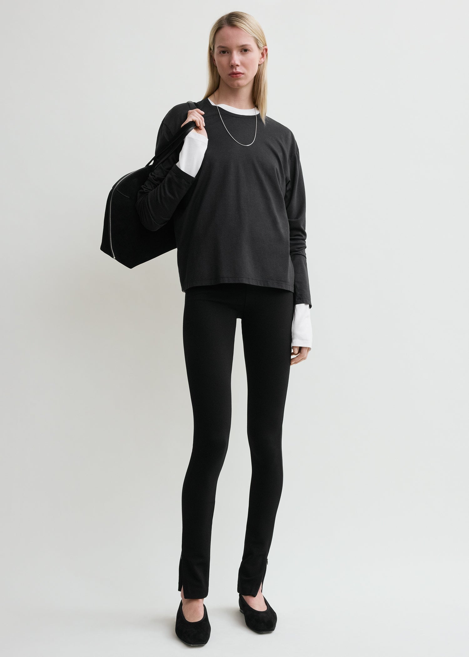 Zip leggings black