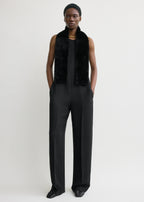 Shearling tuxedo scarf black