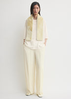 Shearling tuxedo scarf ecru