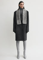 Shearling tuxedo scarf grey