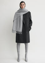 Classic wool scarf light grey mélange