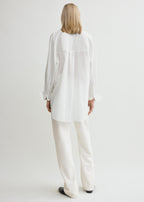 Kimono-sleeve cotton shirt white