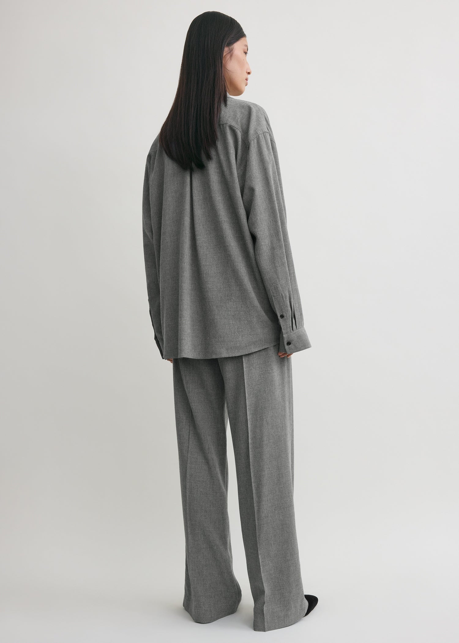 Classic fluid shirt mid grey