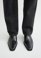 Leather city boots black