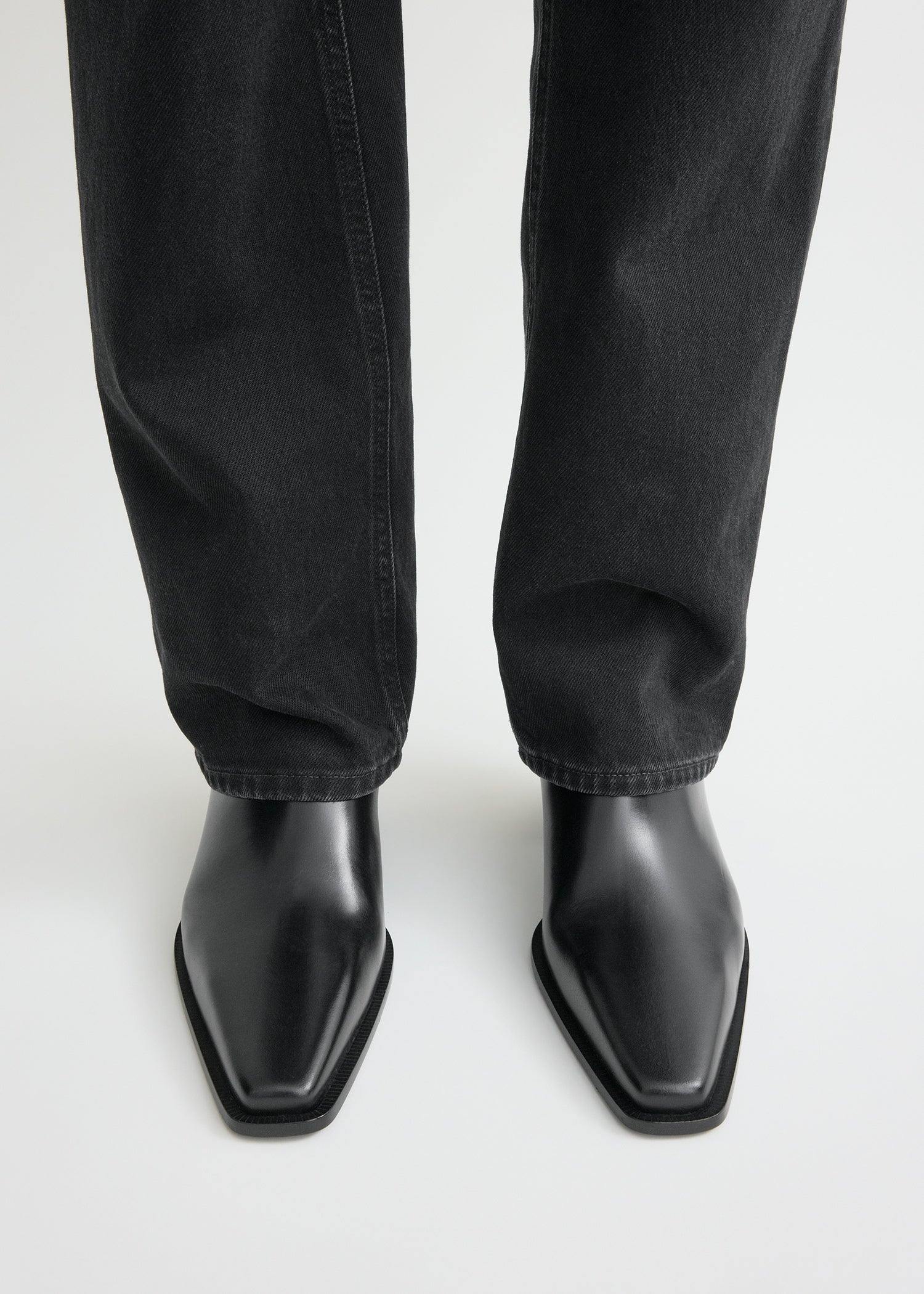 Leather city boots black