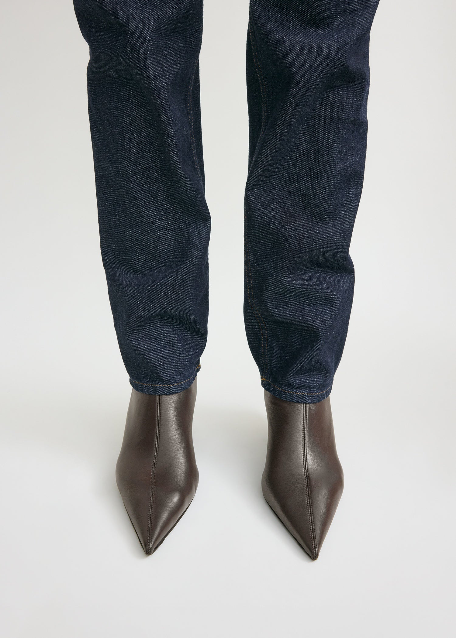 Nappa heeled sock boots bark - Main Image