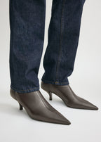 Nappa heeled sock boots bark