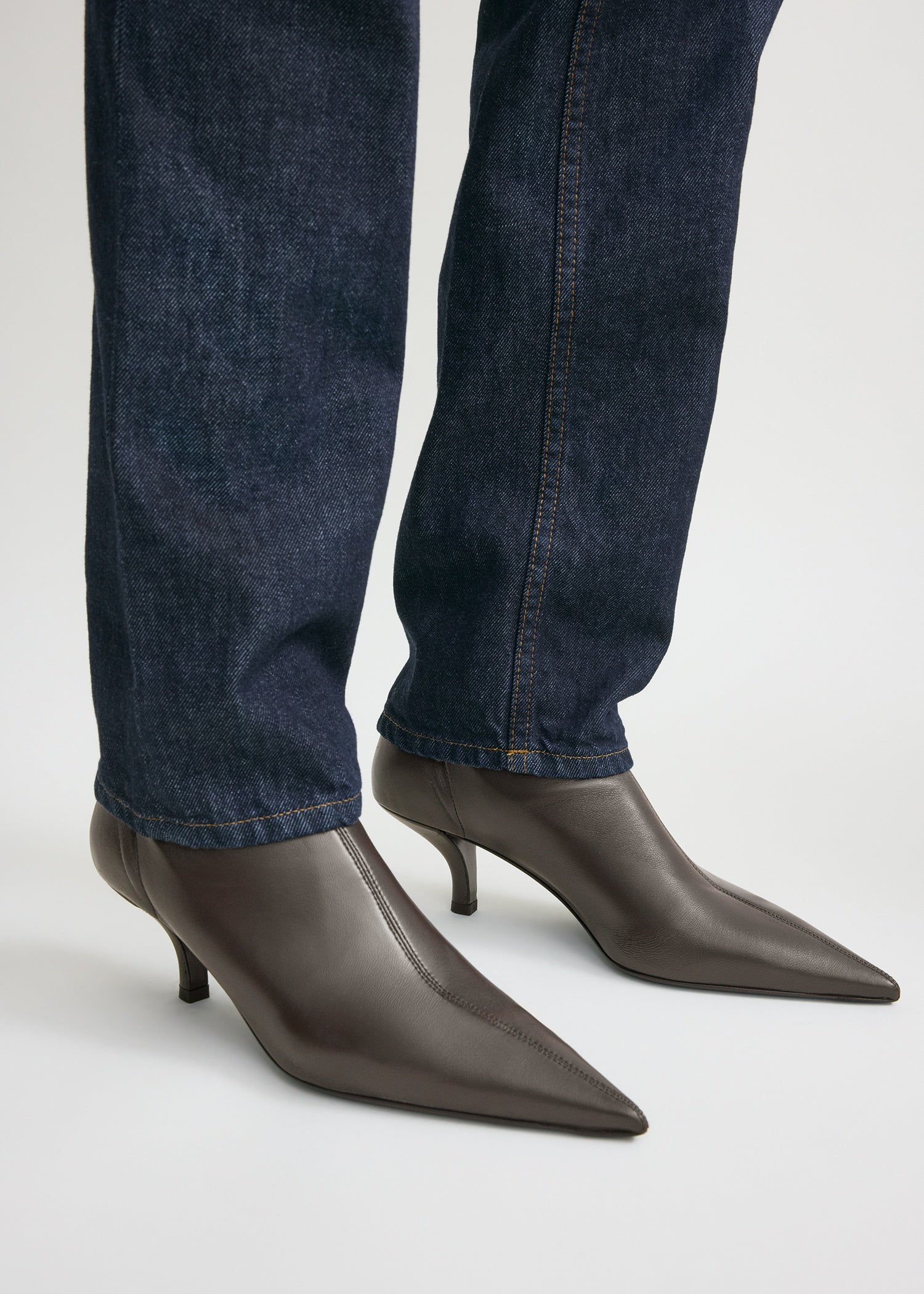 Nappa heeled sock boots bark