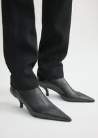 Nappa heeled sock boots black
