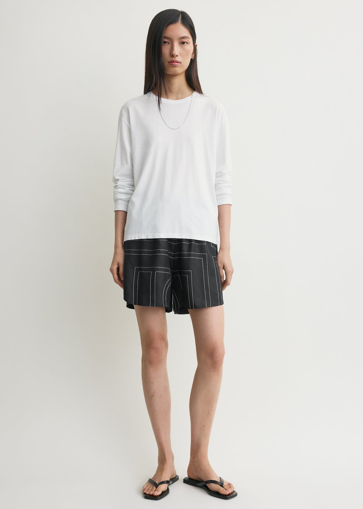 Monogram silk pj shorts