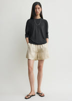 Monogram silk pj shorts ivory