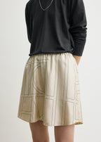 Monogram silk pj shorts ivory