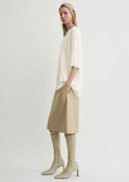 Paneled leather skirt rye