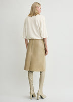 Paneled leather skirt rye