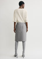 Paneled leather skirt grey