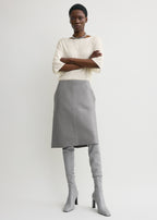 Paneled leather skirt grey
