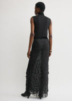 Guipure lace skirt black