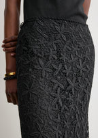Guipure lace skirt black