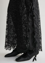 Guipure lace skirt black