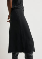 Chiffon slip skirt black
