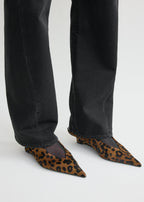 Wedge-heel pony hair slingbacks leopard