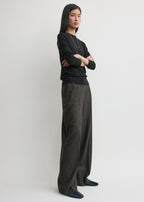 Wide flannel trousers charcoal petite