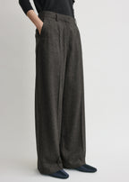 Wide flannel trousers charcoal petite