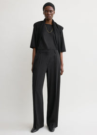 Wide fluid trousers black