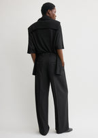 Wide fluid trousers black