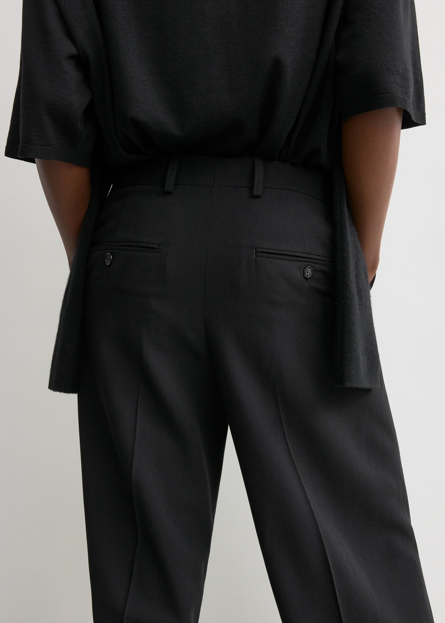 Wide fluid trousers black