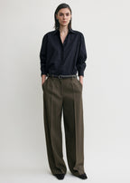 Wide tailored trousers forest