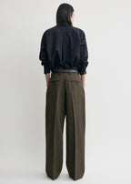 Wide tailored trousers forest