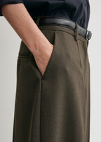 Wide tailored trousers forest
