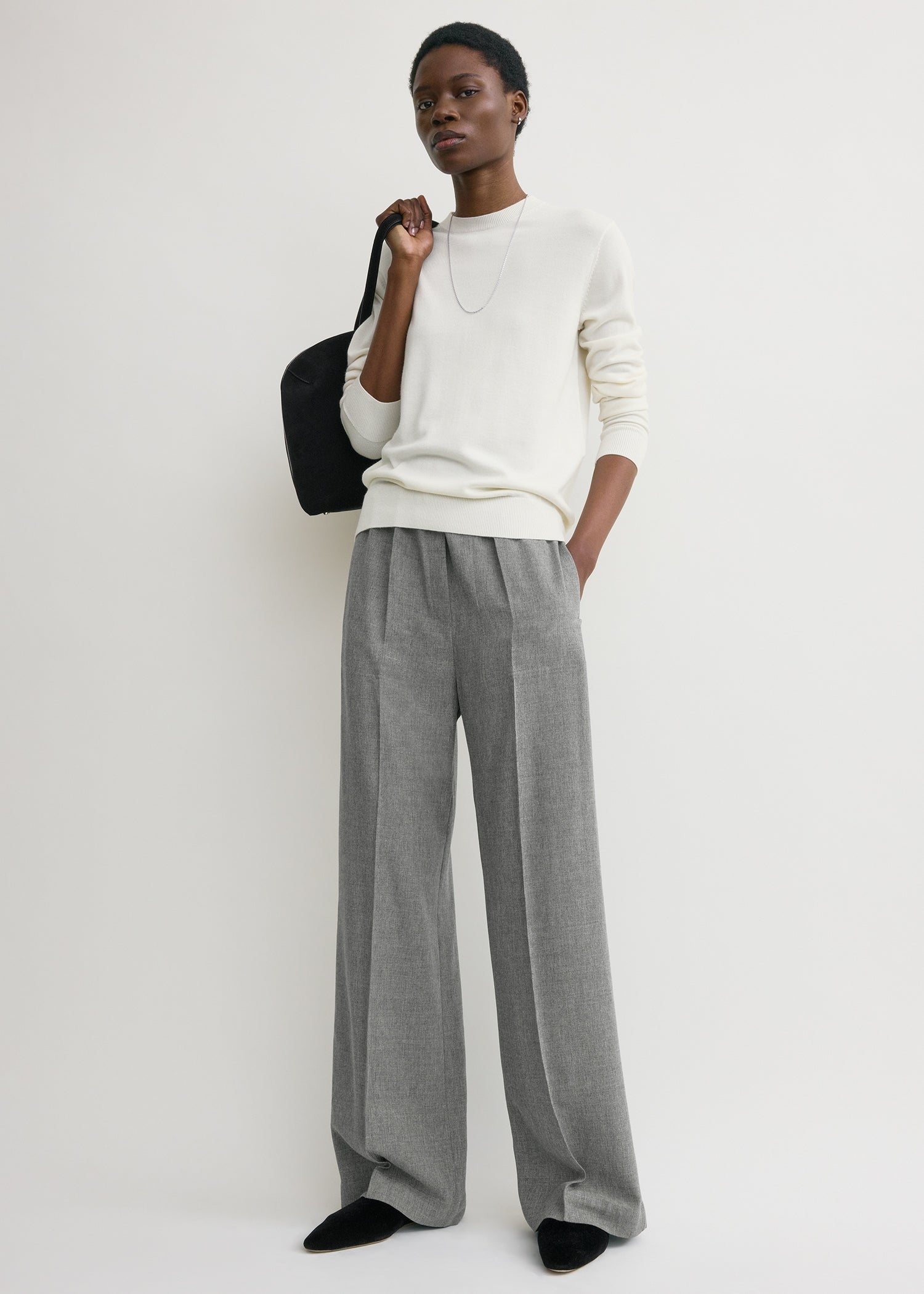 Fluid winter trousers mid grey – TOTEME