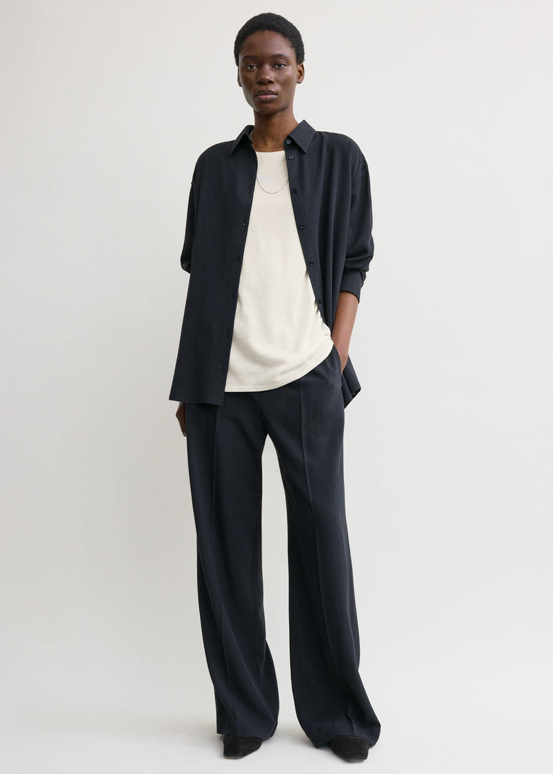 Fluid winter trousers navy