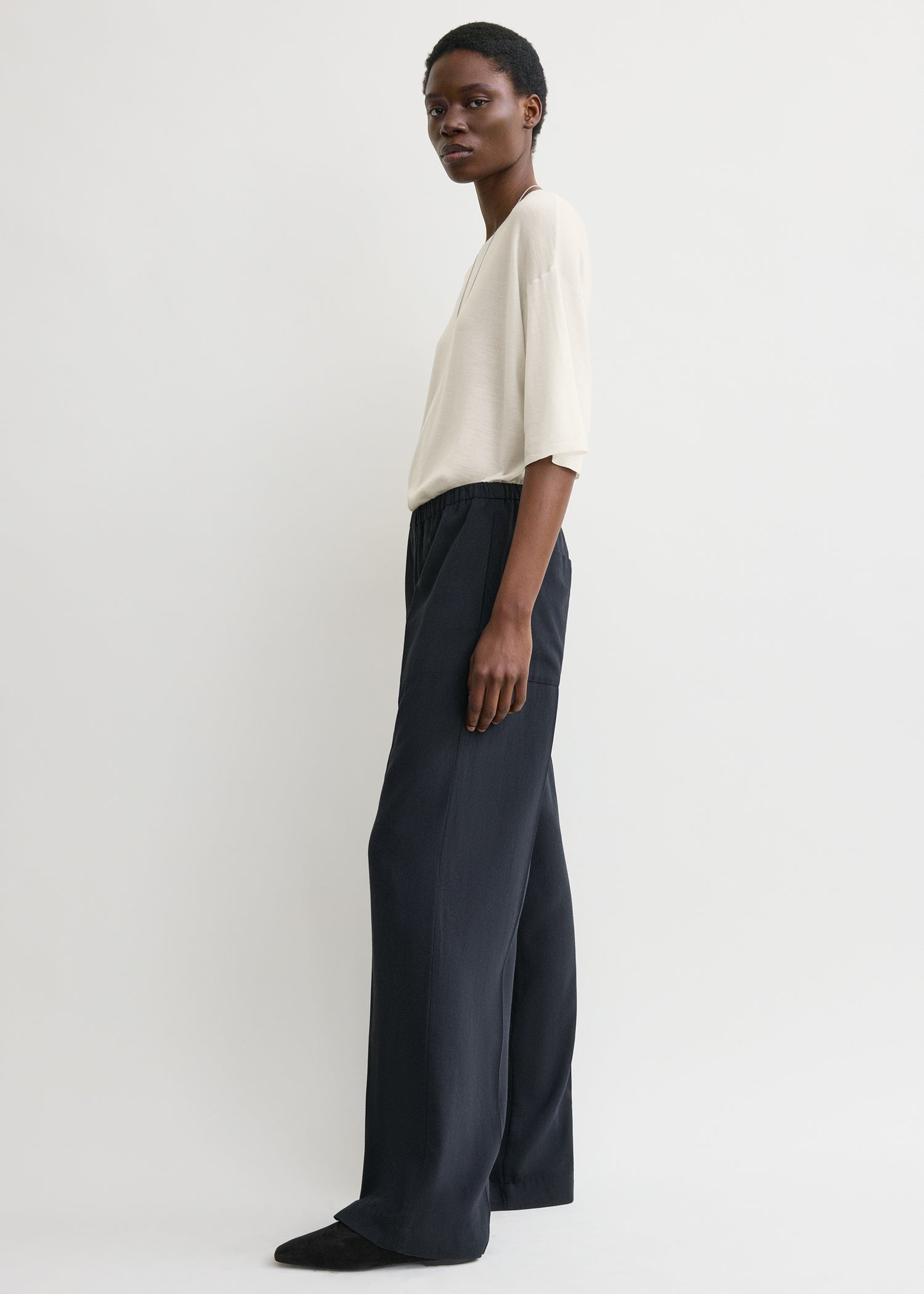 Fluid winter trousers navy