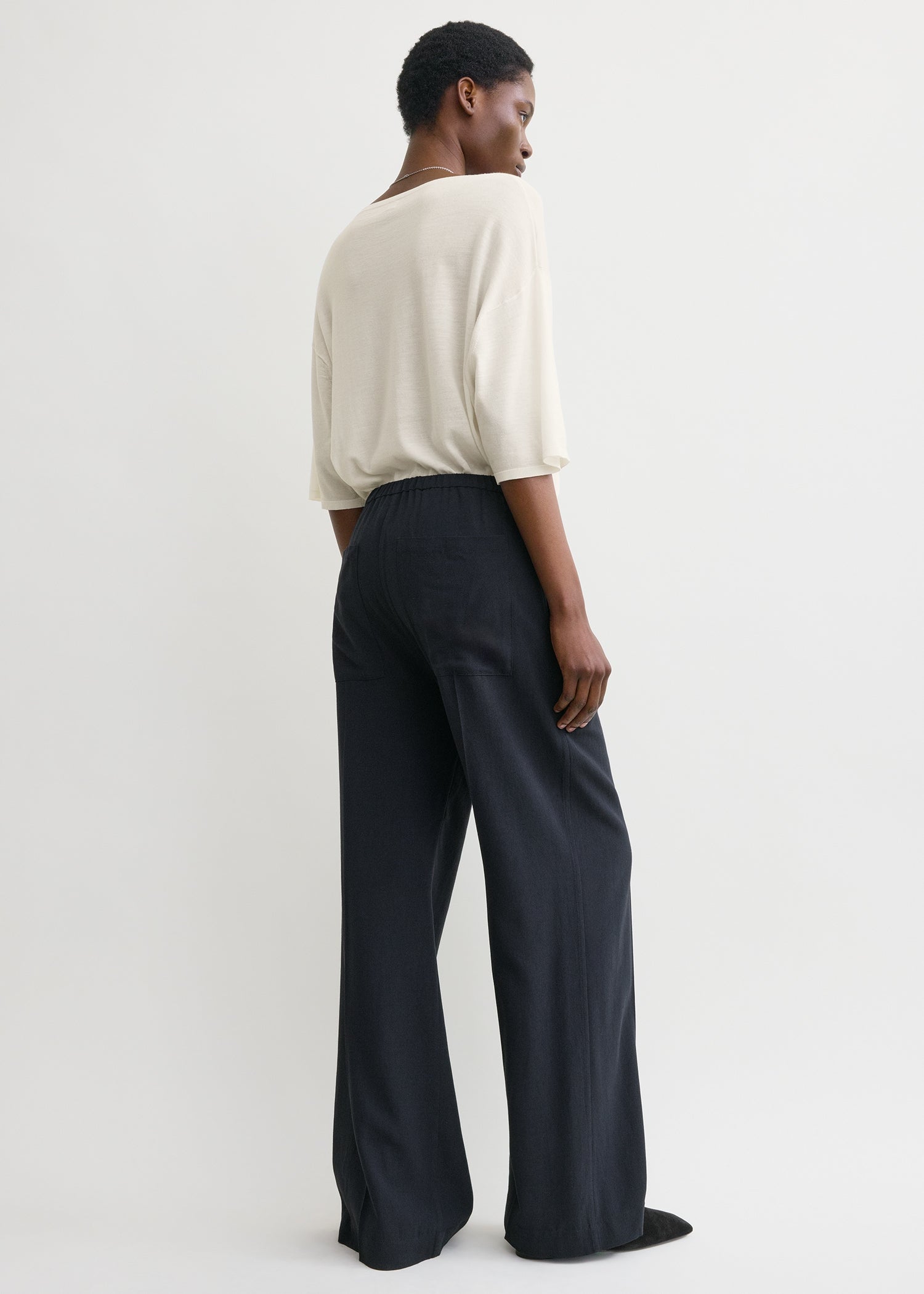 Fluid winter trousers navy