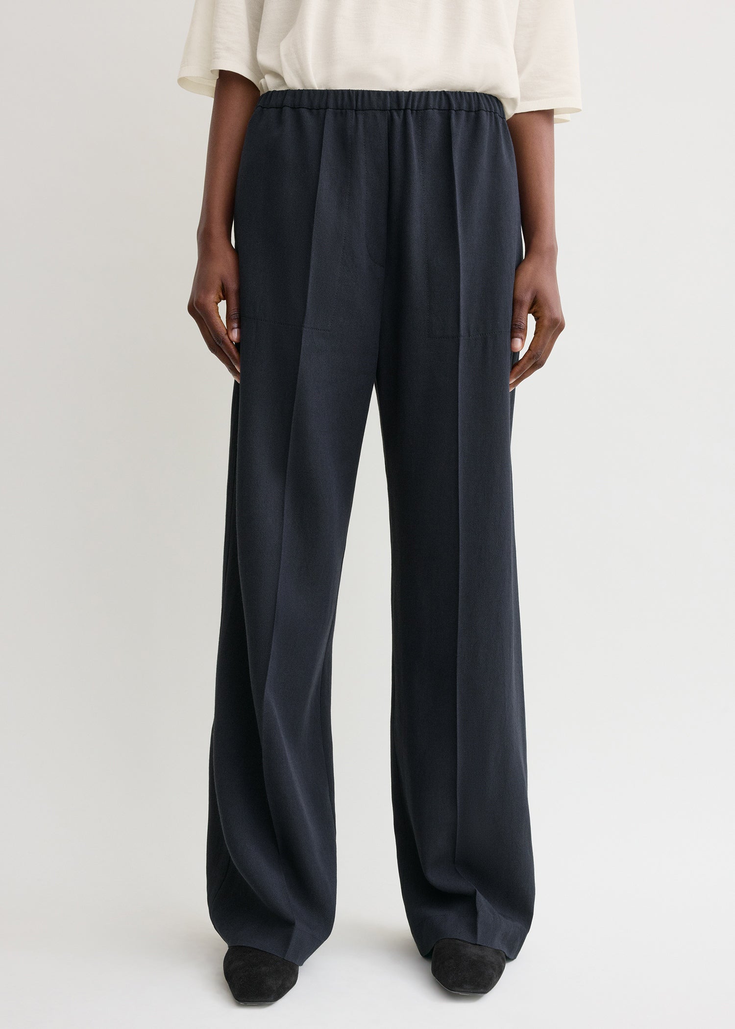 Fluid winter trousers navy