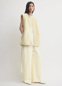 Plush shearling vest ecru
