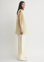 Plush shearling vest ecru