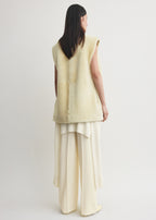 Plush shearling vest ecru