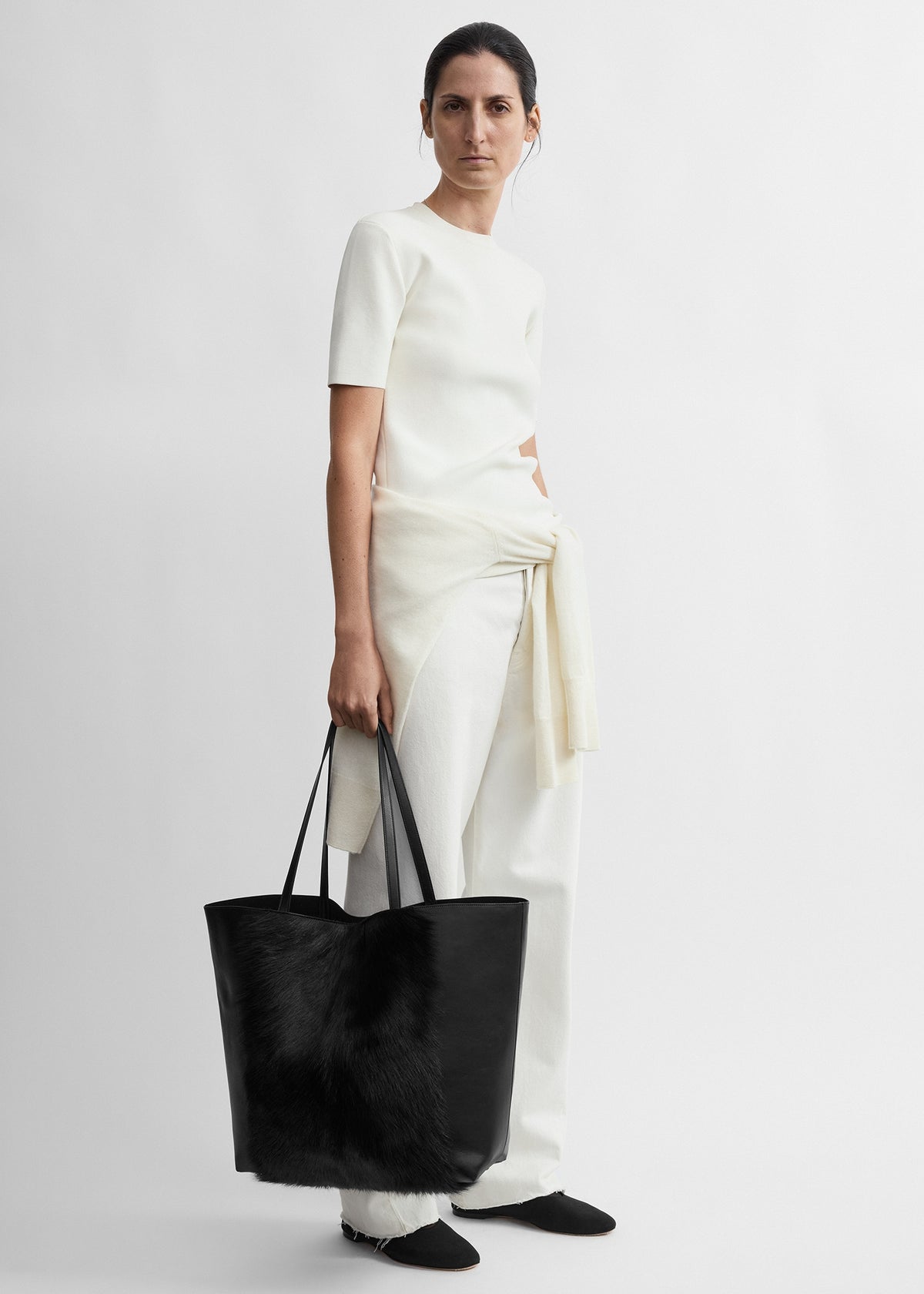 Roam goat hair tote black/black
