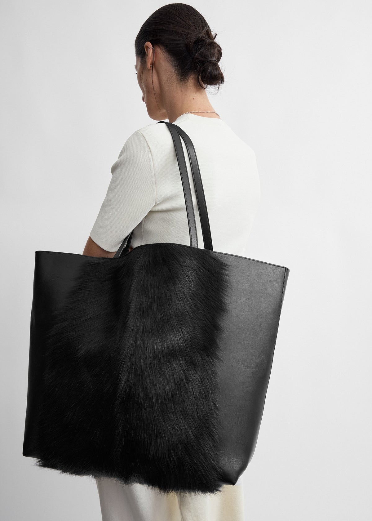 Roam goat hair tote black/black