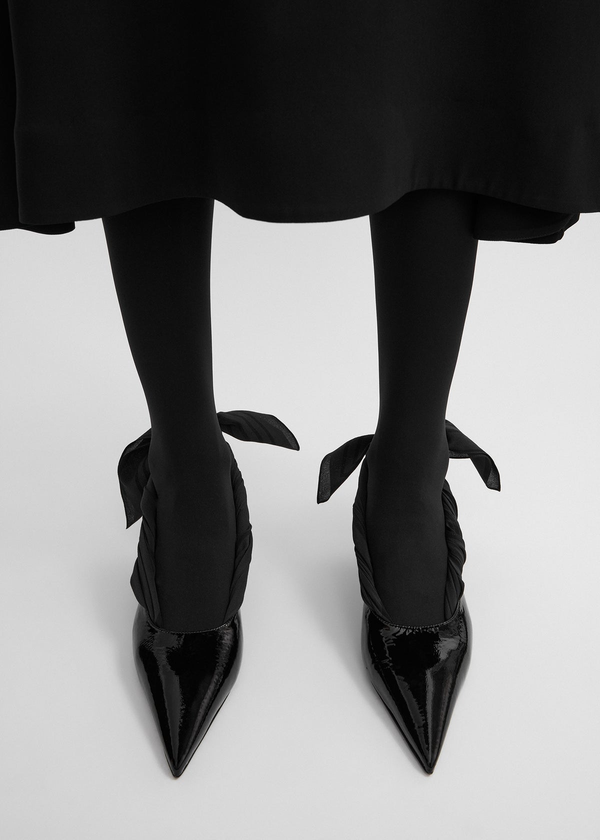 Scarf naplack slingbacks black