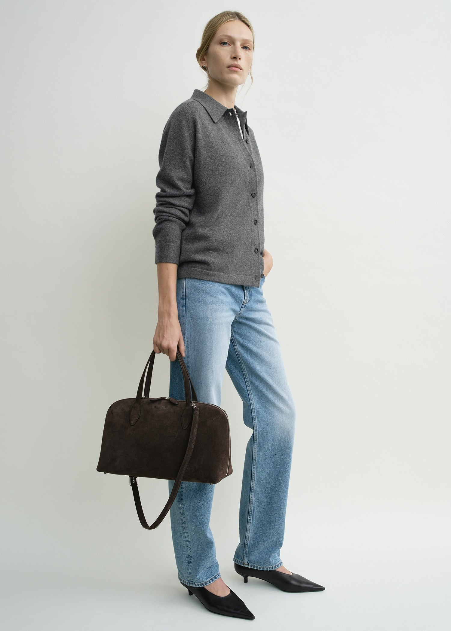 Medium suede day tote brown